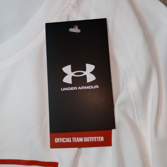 Under Armour NWT Shirt Men's Xlarge White Wisconsin Badgers Long Sleeve Loose - Picture 5 of 7